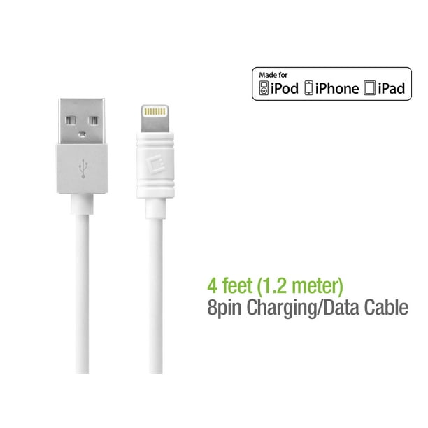 Cellet 8 Pin Lightning USB Data Sync/Charge Cable Compatible with Apple Iphone 11/ Pro/ Max XS/ Max XR X 8/ Plus 7 Ipad Air/Mini Ipad Pro 10.5-Inch MacBook Pro Retina/ Air 13-Inch/ 11-Inch 